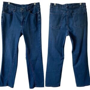 ISAAC MIZRAHI LIVE NWOT True Denim Straight Leg Jeans Size 12 Medium Indigo